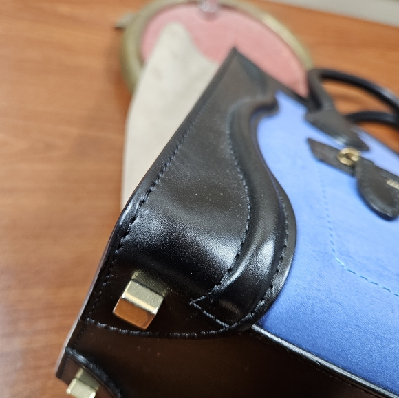 Celine Tricolor, Blue, Black and Light Blown Mini Luggage Bag - Picture 4 of 14